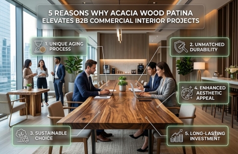 5 Reasons Why Acacia Wood Patina Elevates B2B Commercial Interior Projects